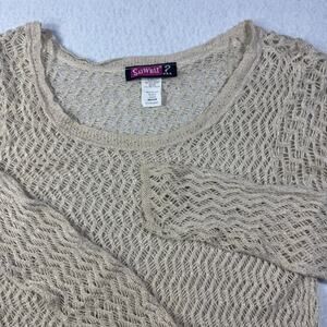 Say What Pullover Crochet Knit Top Med md in U.S.A. Y2K Boho Festival Fairycore